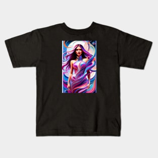 Fashion Abstract Composition Female Model Art Kids T-Shirt